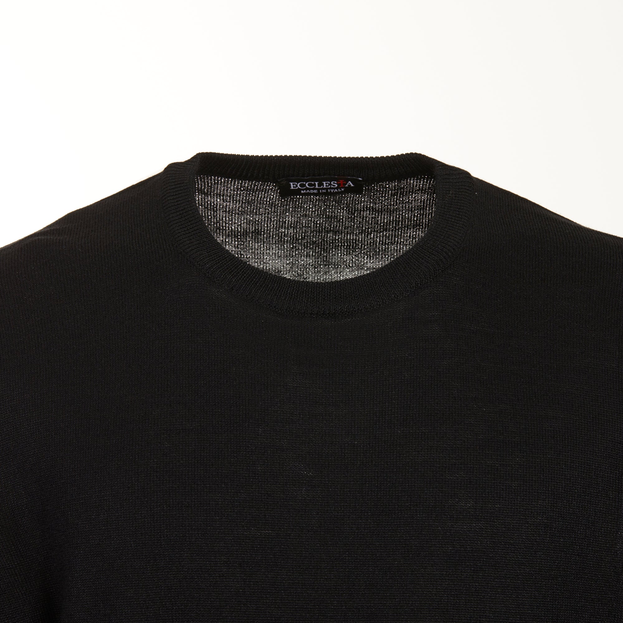 Jersey de cuello redondo - Negro - Mezcla de lana merino - Manga larga