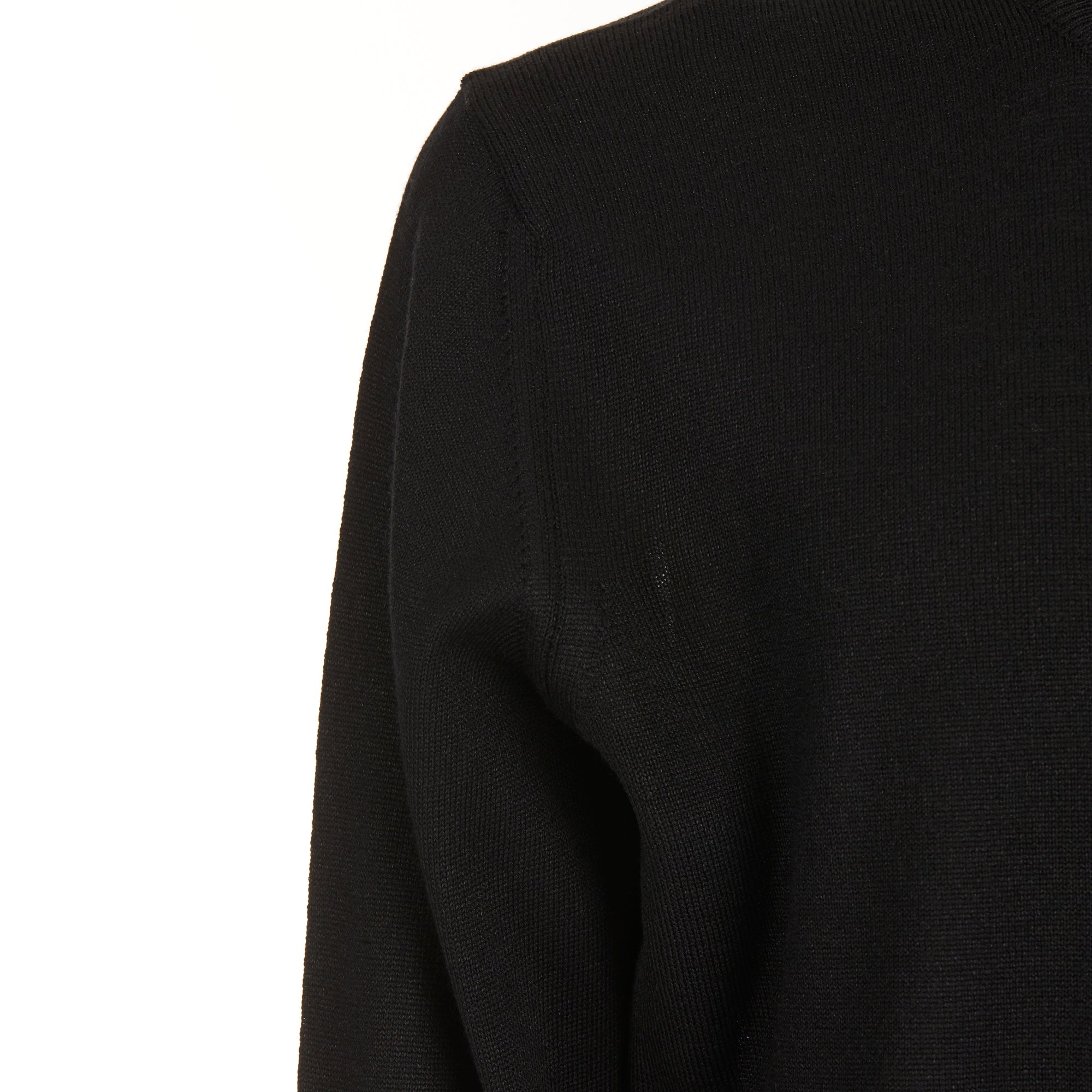 Jersey de cuello redondo - Negro - Mezcla de lana merino - Manga larga