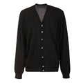 Cardigan - Nero - Misto Lana Merinos - Manica Lunga - Con Bottoni