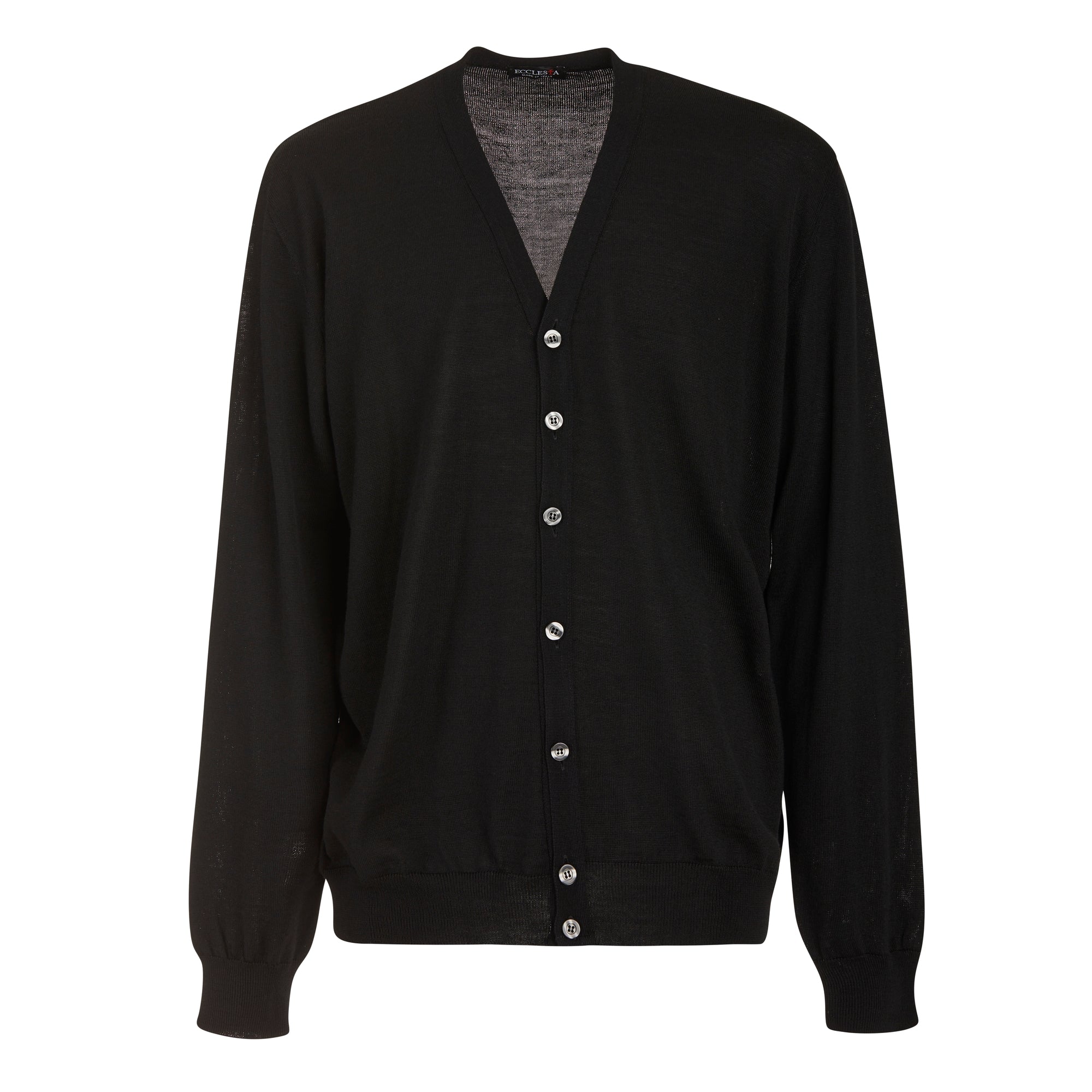 Cárdigan - Negro - Mezcla de lana merino - Mangas largas - Con botones