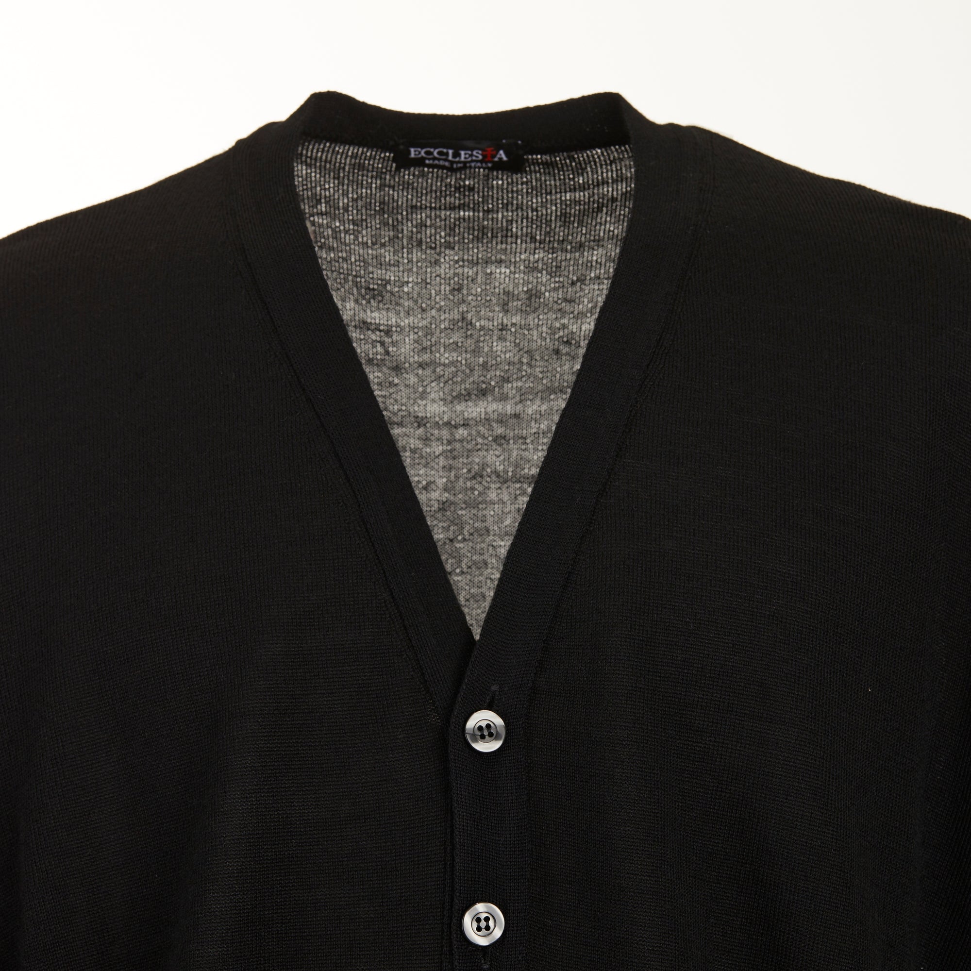 Cárdigan - Negro - Mezcla de lana merino - Mangas largas - Con botones