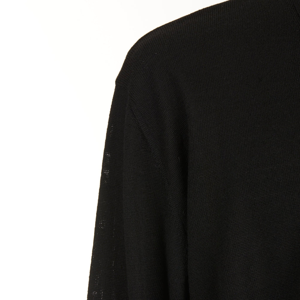 Cardigan - Nero - Misto Lana Merinos - Manica Lunga - Con Bottoni