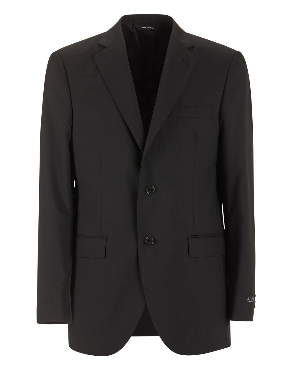 Giacca Classica - Nero - 100% Fresco Lana - 2 Bottoni