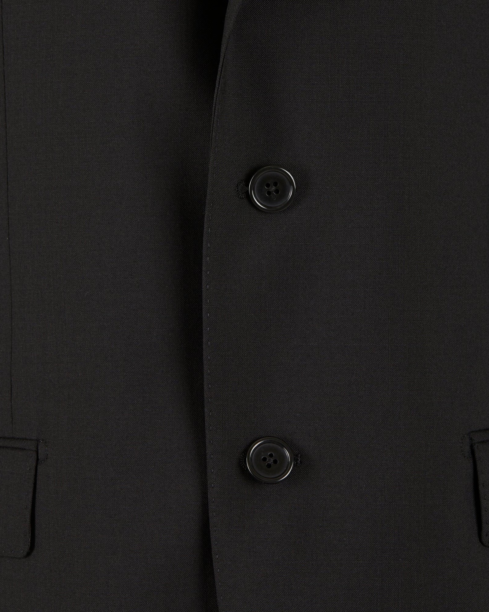 Klassische Jacke - Schwarz - 100% frische Wolle - 2 Knöpfe