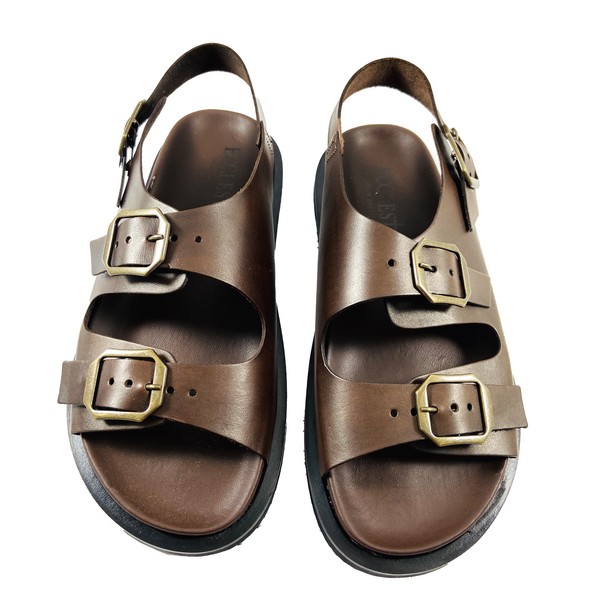 Leather Sandals - With Buckle - "Relax" Insole