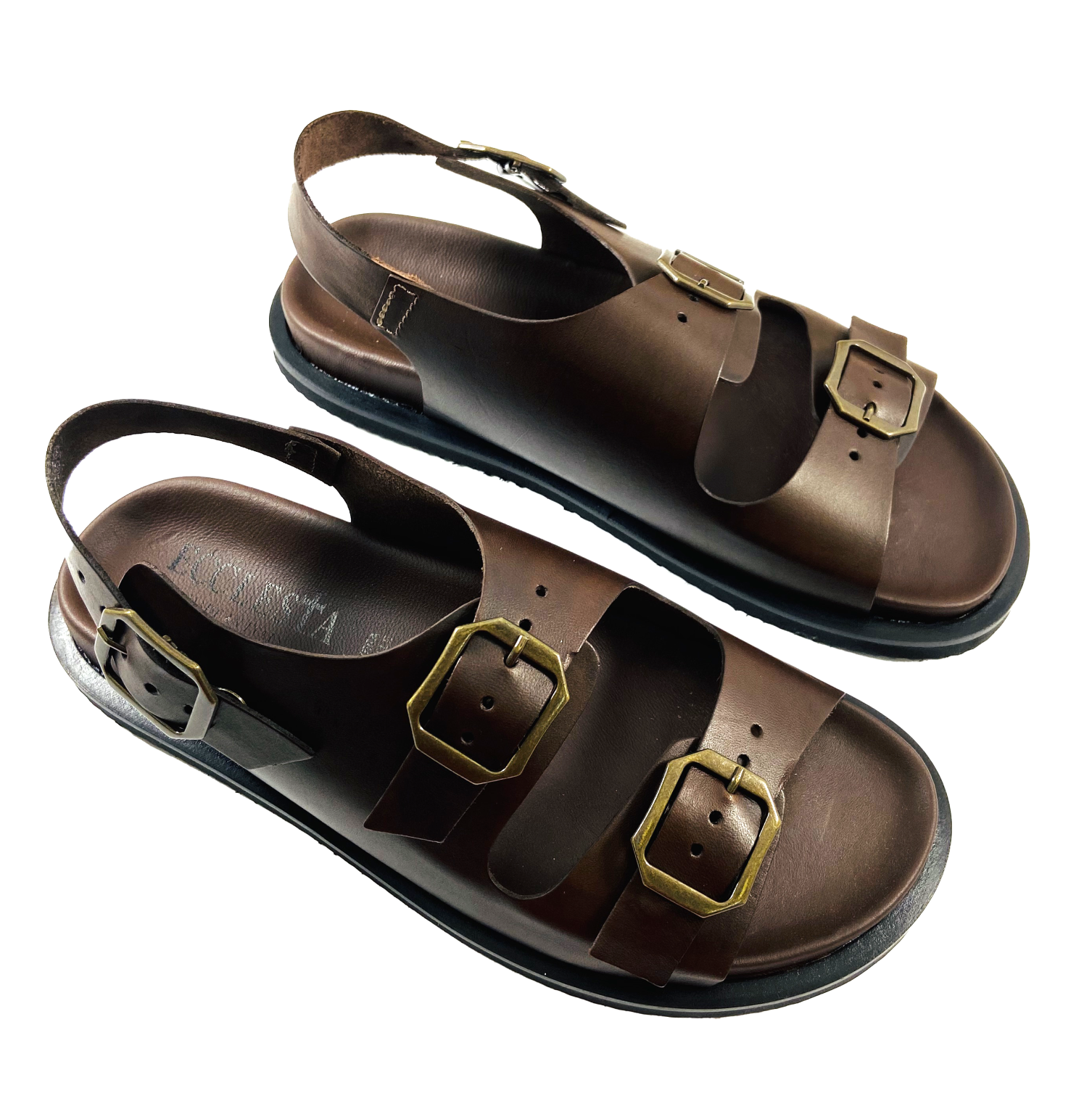 Sandalias Piel - Con Hebilla - Plantilla "Relax"